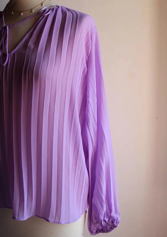 Lavender pleated blouse Mango – photo 4